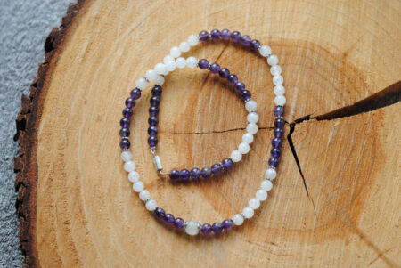 Amethyst mit Rosenquarz Halskette